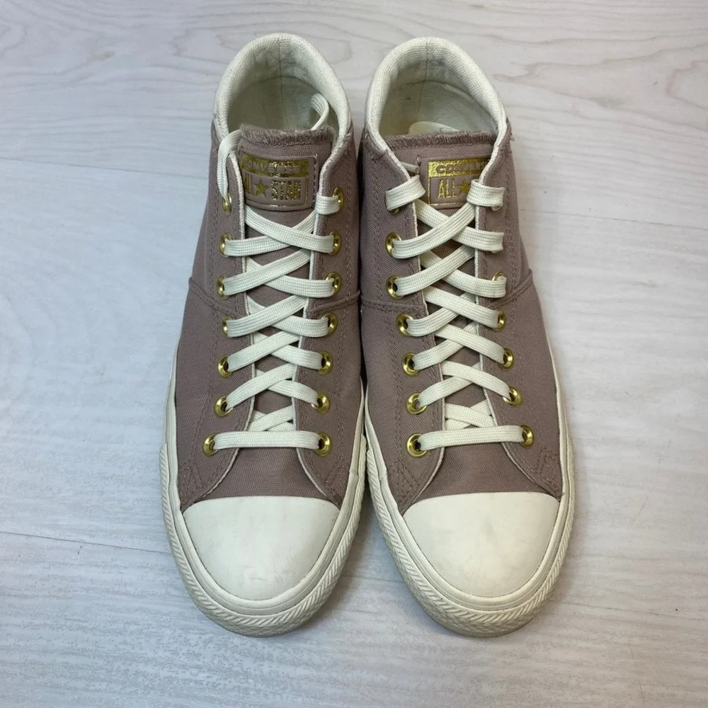 Converse Womens 10 Chuck Taylor Madison Mid Top Mauve Taupe Sneakers A10411F